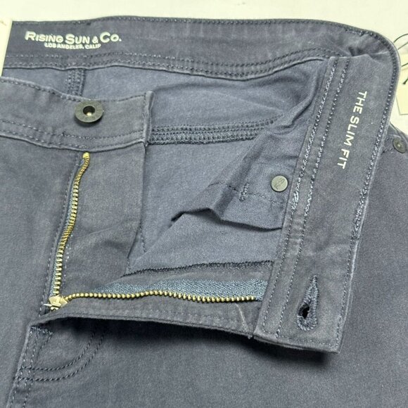 Rising Sun Men’s Slim Fit Stretch Jeans Navy Blue Denim Repreve Size 30x34 - Picture 13 of 16